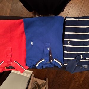 Polo by Ralph Lauren Red, Blue, and Navy Striped Shirts